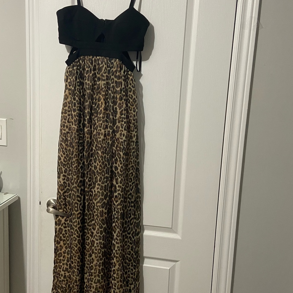 Black dress with sheer cheetah print Bottom